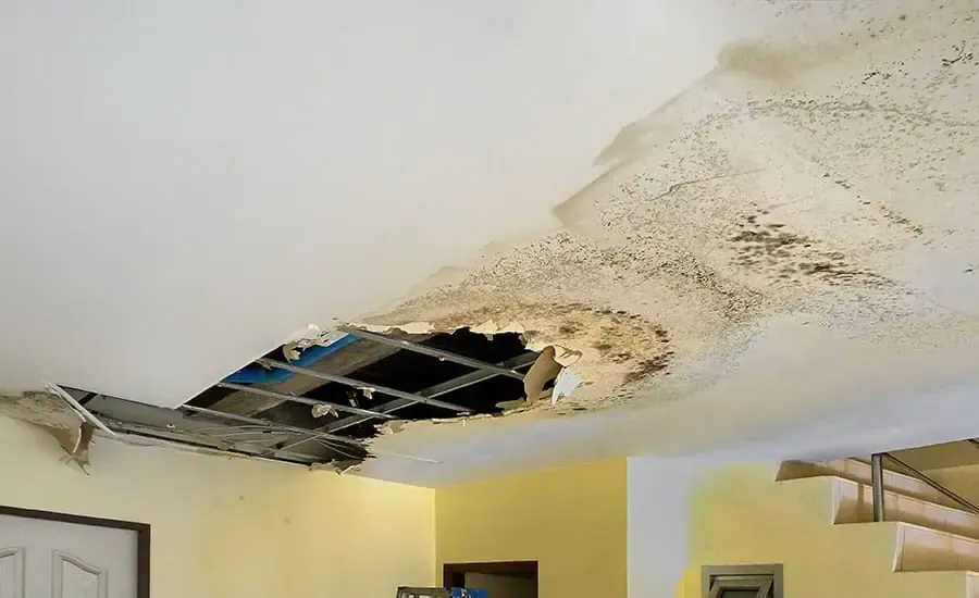 Storm roof leak dried in an upstairs bedroom in an Alpharetta, GA home