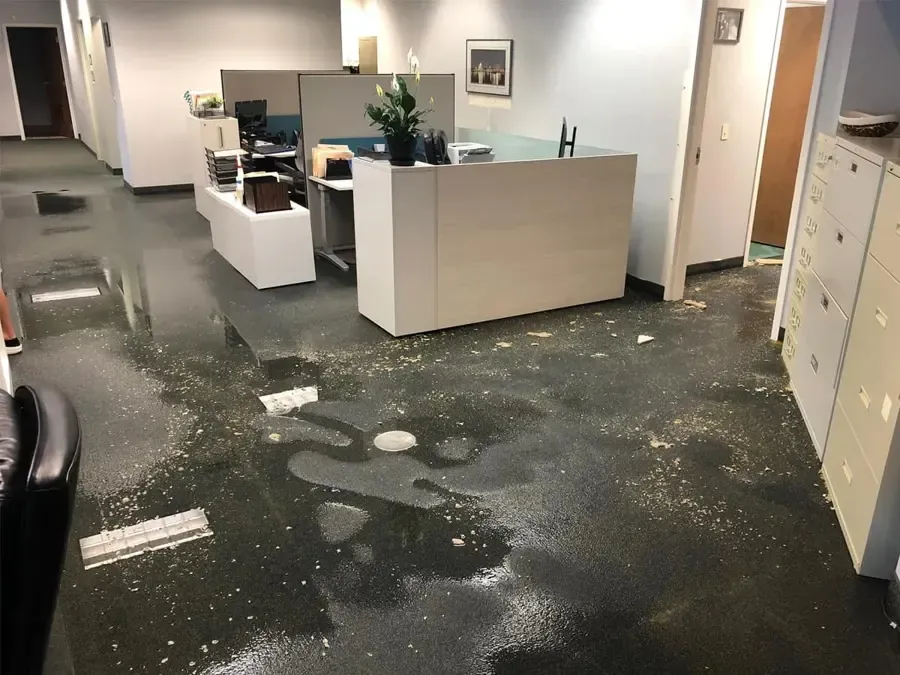 Commercial water damage restoration in an Alpharetta, GA office